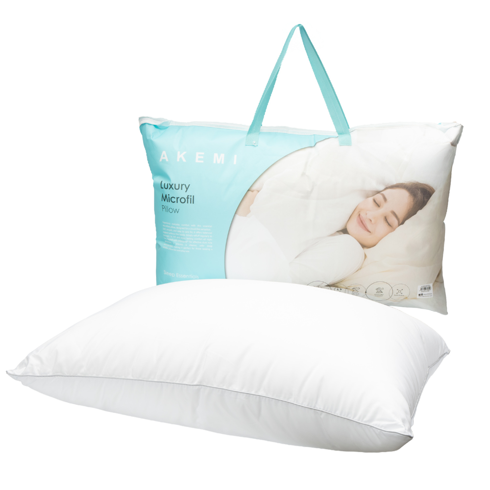 หมอนหนุน ใยสังเคราะห์ AKEMI รุ่น SLEEP ESSENTIALS LUXURY MICROFIL PILLOW 9557108758506 48X74 CM สีขาว_1